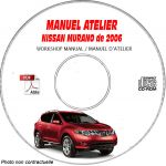 NISSAN MURANO de 2006 TYPE: Z50    S + SL + GXE  Manuel d'Atelier sur CD-ROM anglais