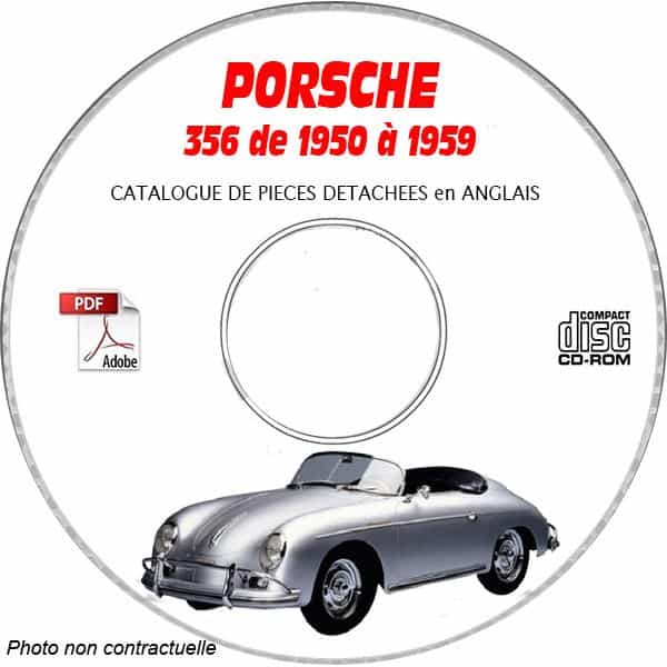 PORSCHE 356  de 1950 à 1959  GS + GT + CARRERA   Catalogue des Pièces Détachées sur CD-ROM anglais