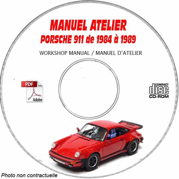 PORSCHE 911 + CARRERA de 1984 à 1989  Manuel d'Atelier sur CD-ROM Anglais