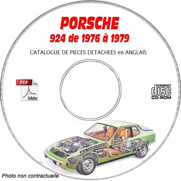 PORSCHE 924 et Turbo de 1976 à 1979  Type 931  Catalogue des Pièces Détachées sur CD-ROM anglais