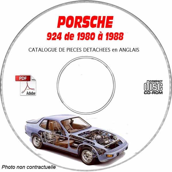 PORSCHE 924 de 1980 à 1985   Type : 931  Type : 937    Catalogue des Pièces Détachées sur CD-ROM Anglais