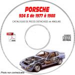 PORSCHE 924S de 1977 à 1988  Catalogue des Pièces Détachées sur CD-ROM Anglais