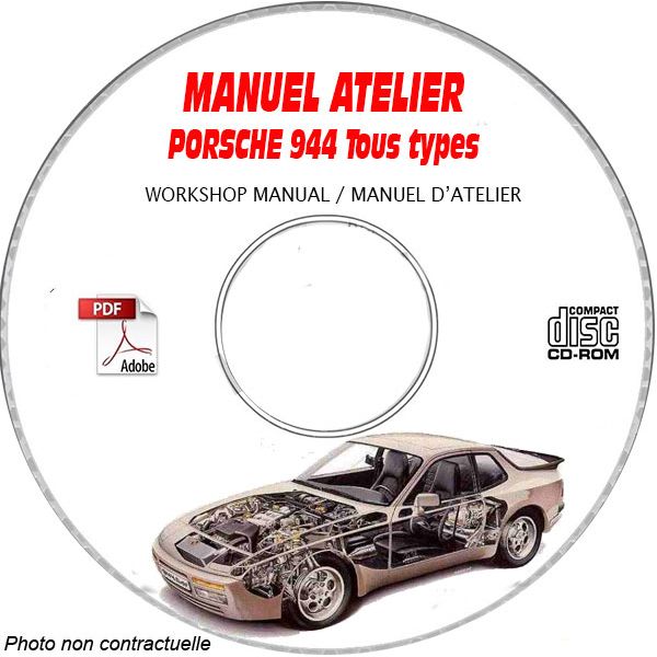 PORSCHE 944 Tous types  944  S2  Turbo  Manuel d'Atelier sur CD-ROM anglais