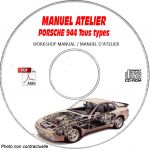 PORSCHE 944 Tous types  944  S2  Turbo  Manuel d'Atelier sur CD-ROM anglais