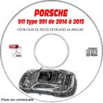 PORSCHE 911 type 991 de 2014 à 2015 Carrera 2 + Carrera 4   Catalogue des Pièces Détachées sur CD-ROM anglais