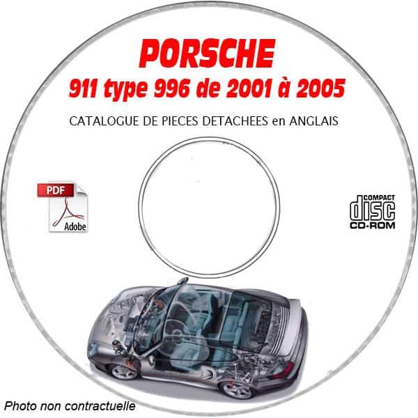 PORSCHE 911 TURBO type 996  de 2001 a 2005  Turbo et  GT2  Catalogue des Pièces Détachées sur CD-ROM Anglais