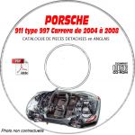 PORSCHE 91 type 997 de 2004 à 2008  Carrera  Catalogue des Pièces Détachées sur CD-ROM anglais