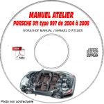 PORSCHE 911 Type 997 de 2004 à 2008  Manuel d'Atelier sur CD-ROM anglais
