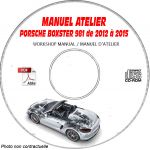 PORSCHE BOXSTER et BOXSTER S  de 2012 à 2015  type 981  Manuel Atelier  sur CD-ROM Anglais