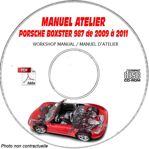 PORSCHE BOXSTER et S de 2009 à 2011  Type : 987 Phase 2  Manuel Atelier  sur CD-ROM anglais