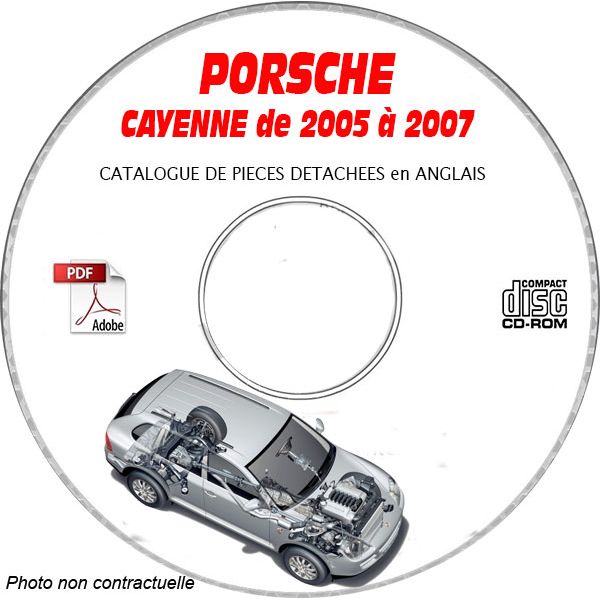 PORSCHE CAYENNE de 2005 à 2007  Type : 9PA  (955)  Catalogue des Pièces Détachées sur CD-ROM Anglais