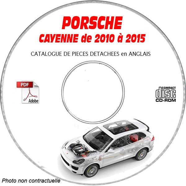 PORSCHE CAYENNE de 2010 à 2015  S + TURBO + HYBRID     TYPE 92A  (958)  Catalogue des Pièces Détachées sur CD-ROM anglais