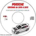 PORSCHE CAYENNE de 2010 à 2015  S + TURBO + HYBRID     TYPE 92A  (958)  Catalogue des Pièces Détachées sur CD-ROM anglais