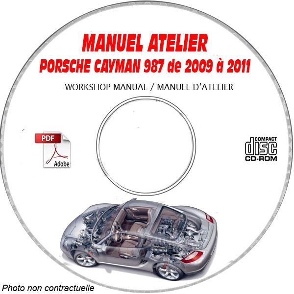 PORSCHE CAYMAN - CAYMAN S de 2009 à 2011  Type : 987 Phase 2  Manuel Atelier  sur CD-ROM Anglais