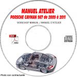 PORSCHE CAYMAN - CAYMAN S de 2009 à 2011  Type : 987 Phase 2  Manuel Atelier  sur CD-ROM Anglais