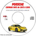 PORSCHE CAYMAN et S de 2013 à 2016 Type : 981C  Catalogue des Pièces Détachées sur CD-ROM anglais