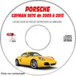 PORSCHE CAYMAN de 2005 à 2013  Type 987C  Catalogue des Pièces Détachées sur CD-ROM anglais