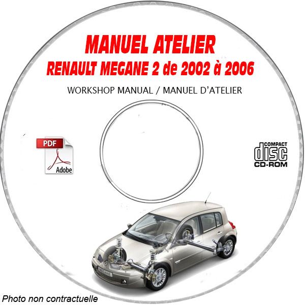 RENAULT MEGANE 2 MEGANE II MANUEL ATELIER OU RÉPARATION REVUE TECHNIQUE SUR  CD