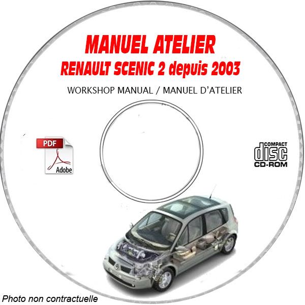 RENAULT SCENIC II depuis 2003  Type XM0  Manuel Atelier  sur CD-ROM FR