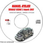 RENAULT SCENIC II depuis 2003  Type XM0  Manuel Atelier  sur CD-ROM FR
