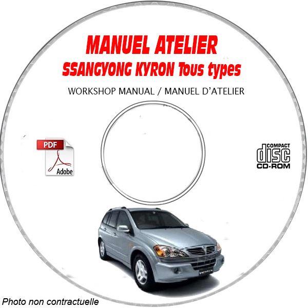 SSANGYONG KYRON Tous types  Type : KPTS01A.........  Manuel d'Atelier sur CD-ROM Anglais