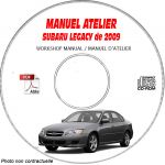 SUBARU LEGACY de 2009 type: BL..... + BP.....  Manuel d'Atelier sur CD-ROM Anglais
