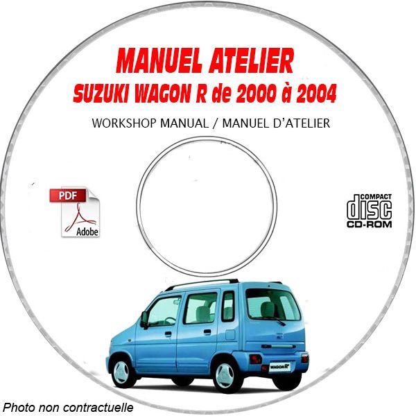 SUZUKI WAGON-R de 2000 a 2004  Type : RB310 + RB413 + RB413D  Manuel Atelier  sur CD-ROM Anglais