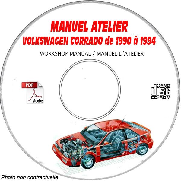 VW VOLKSWAGEN CORRADO de 1990 à 1994  Type: CORRADO + VR6 + G60     Manuel d'Atelier sur CD-ROM anglais