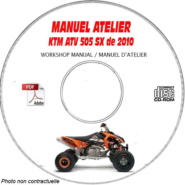 KTM ATV 505 SX de 2010  Manuel d'Atelier sur CD-ROM Anglais