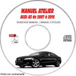 AUDI A5 de 2007 à 2016   RS       Type : 8T  Manuel Atelier  sur CD-ROM Anglais