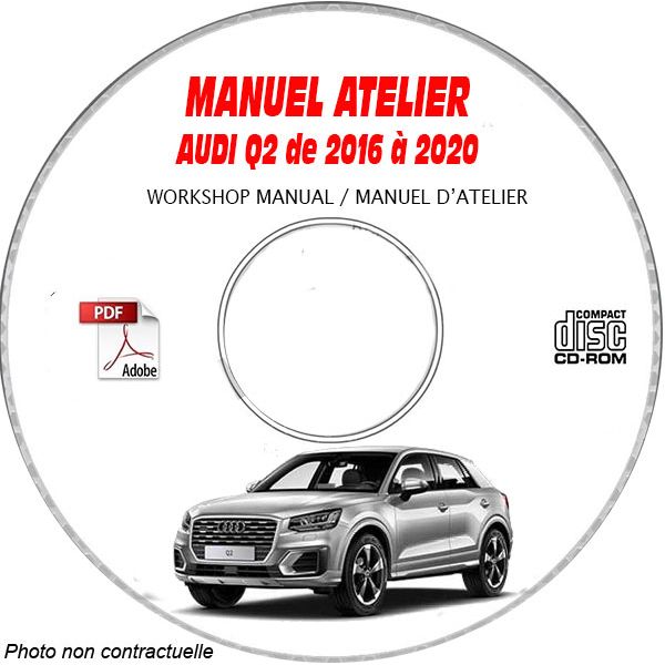 AUDI Q2 de 2016 à 2020  Type : GA et GAB  Manuel Atelier  sur CD-ROM Anglais