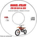 KTM 250 SX-F de 2019  250 SX-F  +  250 XC-F  Manuel d'Atelier sur CD-ROM Anglais