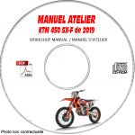 KTM 450 SX-F de 2019  450 SX-F  +  450 XC-F  Manuel d'Atelier sur CD-ROM Anglais