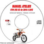 KTM 250 XC de 2014 à 2015  Manuel d'Atelier sur CD-ROM FR