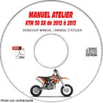 KTM 50 SX de 2012 à 2013  50 SX  +  50 SX MINI  Manuel d'Atelier sur CD-ROM anglais