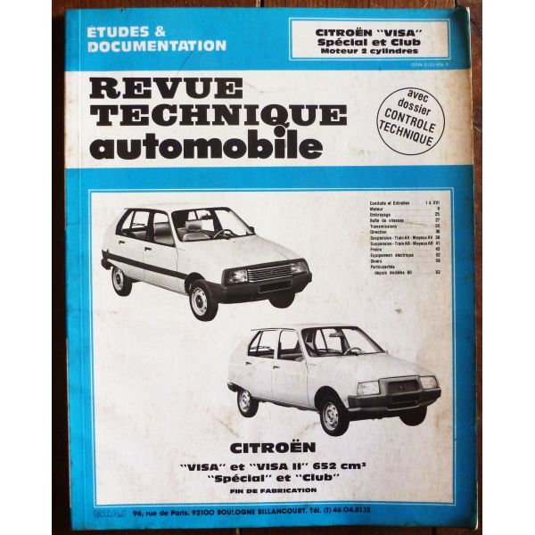 CITROEN VISA SPECIAL et CLUB 4CV 652cm3