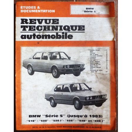 RTA Revue technique BMW SERIE 5  518 - 520 - 520 I - 525 - 528
