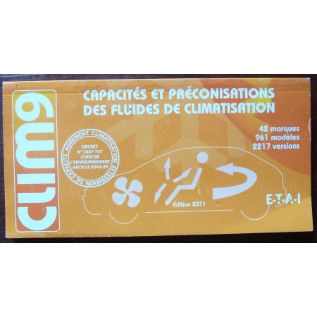 Capacités et préconisation des fluides de climatisation  MA-CLIM9 - Manuel ETAI