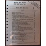 Galion - Fiche Temps RENAULT