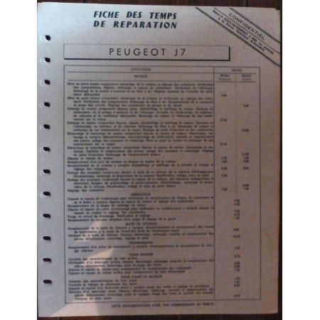 J7 - Fiche Temps PEUGEOT