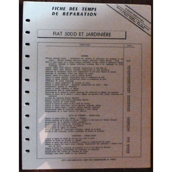 500D - Fiche Temps FIAT