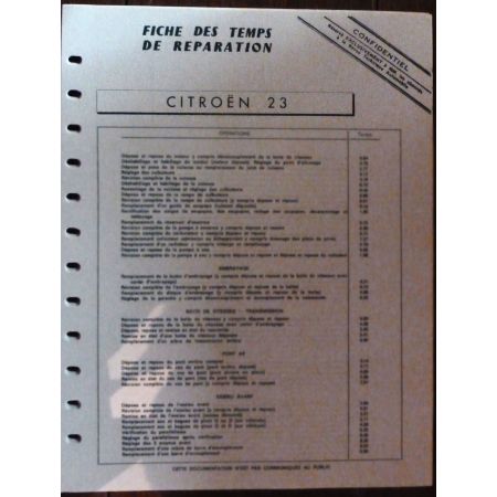 23 -  Fiche Temps Citroen