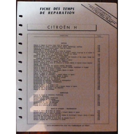 H -  Fiche Temps Citroen