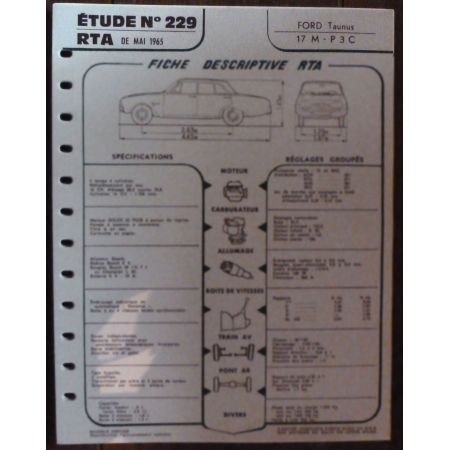 Taunus 17M - P3C - Fiche Technique Ford