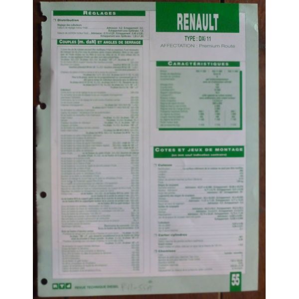 DXI 11 -  Fiche Technique Rvi