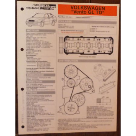 VENTO GL TD - Fiche Technique VW