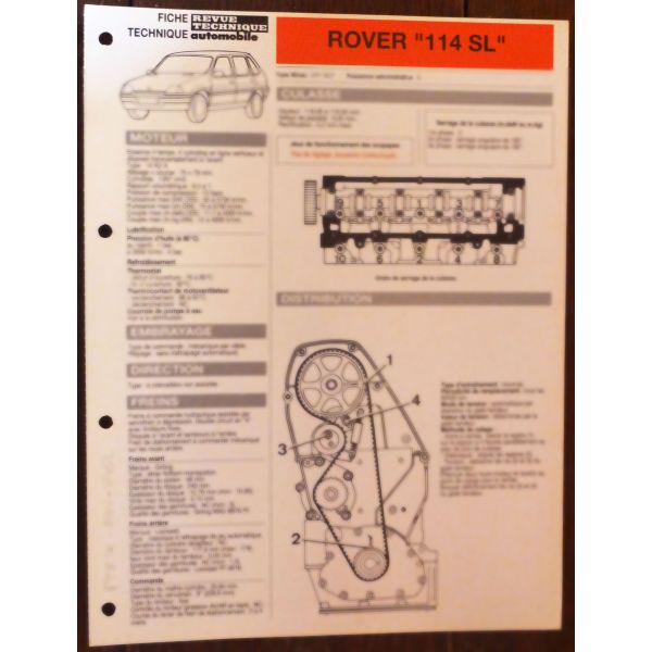 114 SL - Fiche Technique Rover