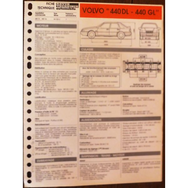 440 DL-GL - Fiche Technique Volvo