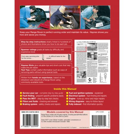 V8 Petrol 70-92  Revue technique Haynes RANGE-ROVER Anglais