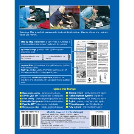 Mini  up to X 69-01 Revue technique Haynes MINI Anglais